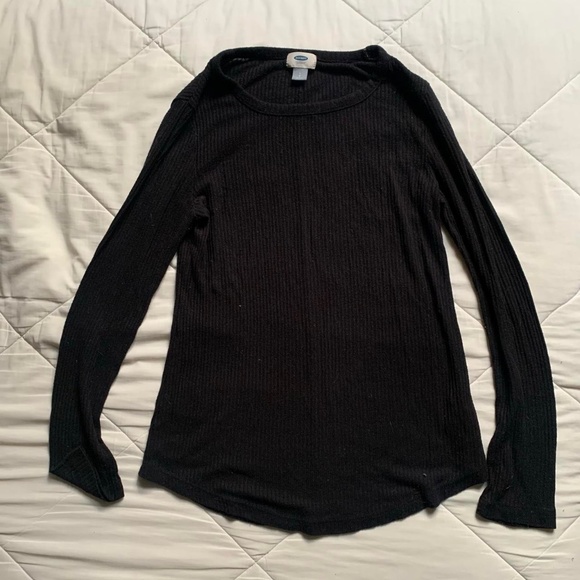 Old Navy women's long sleeved ribbed black shirt, size small, great condition - Picture 1 of 4